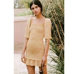 FAITHFULL THE BRAND Square Neckline Mini Dress Size: XS | US2